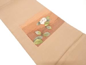 椿模様織出し袋帯